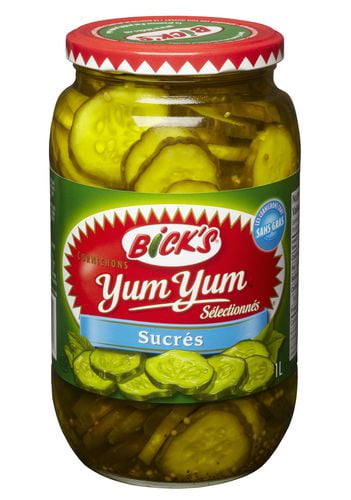 Bick’s cornichons Yum Yum sucrés 1L