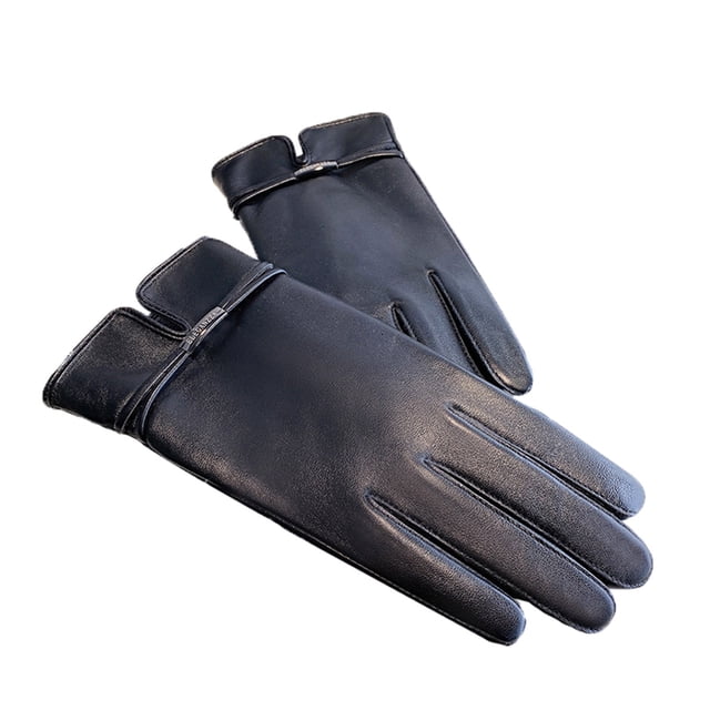 Glisme Winter Gloves Ladies' Solid Color Versatile Windproof And Thick Cold Gloves Black