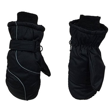 1 Paire de Mitaines de Ski pour Enfants Filles Garçons Gants d'Hiver Chauds Gants d'Extérieur Imperméables Noir