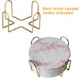 thumbnail image 5 of 6 Pcs de sous-Verres en Marbre Rose Mignons avec Support, sous-Verres en Céramique Absorbants, sous-Verres Ronds pour Thé, sous-Verres Modernes pour Table, sous-Verres pour Boissons, 5 of 5
