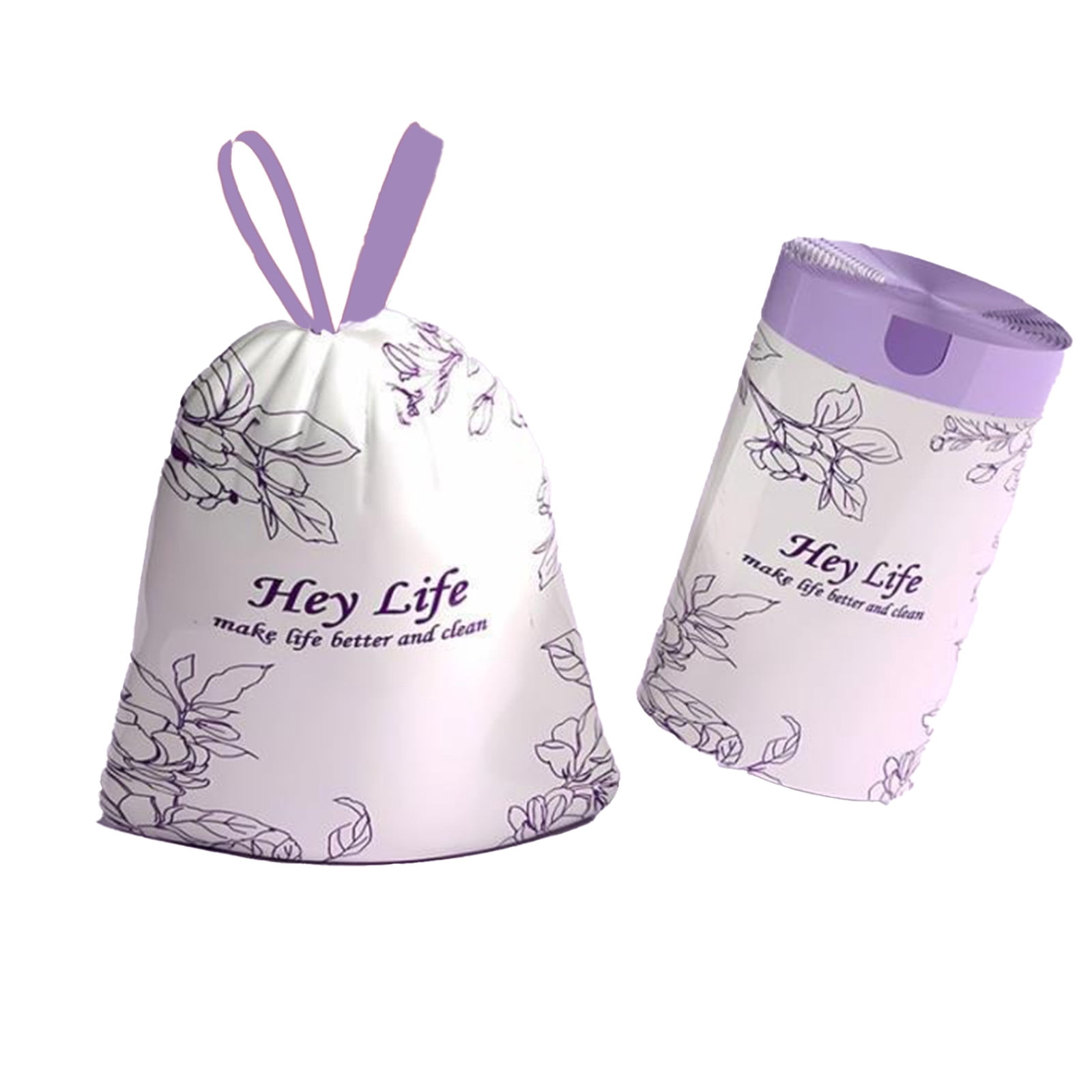 Purple Drawstring Garbage Bags Extra Thick Large Kitchen Trash Bags 100-Count Leak Proof Household Waste Bags Purple 17.72X19.69In Bag Size