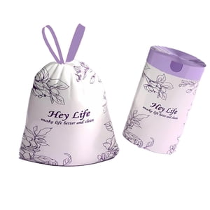 Purple Sacs à toile de cordons de serrage Sacs de grande cuisine extra épais 100-Count Sacs à déchets ménagers à la preuve de fuite Purple 17.72X19.69Dans la taille du sac