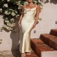 thumbnail image 3 of Robe Longue Moulante pour Femmes avec Bretelles Spaghetti, 3 of 8