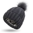 thumbnail image 1 of Vaidha Elastic Ribbed Knit Hat For Hair Protection Protects The Hairstyle With A And Elastic Satin Knit Hat That Is Loose And Warm, 1 of 3