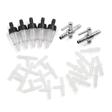 Unique Bargains Single Way Air Valve Tubing Connector Aquarium Fish Tank Accessaries Set