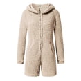 thumbnail image 4 of Combinaison une-Pièce Femme à Manches Longues à Capuche Pyjama Combinaison Décontractée Hiver Chaude Combinaison de Nuit Automne Combinaison en Liquidation, 4 of 5