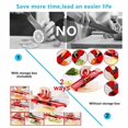 thumbnail image 4 of Mandoline Trancheuse Réglable Déchiqueteuse de Légumes Professionnelle Mandoline Trancheuse pour Cubes Hachoir Portatif pour Aliments pour Bébé avec 6 Lames Interchangeables Protège-Mains pour la Cuisine, 4 of 7
