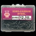 thumbnail image 3 of 100pcs Fishhook Fish Treble Catfish Circle Hooks For Soft Lure Carbon Steel, 3 of 7