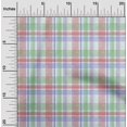 thumbnail image 2 of oneOone Viscose Chiffon Medium Blue Fabric Check Brush Stroke Fabric For Sewing Printed Craft Fabric By The Yard 42 Inch Wide, 2 of 4
