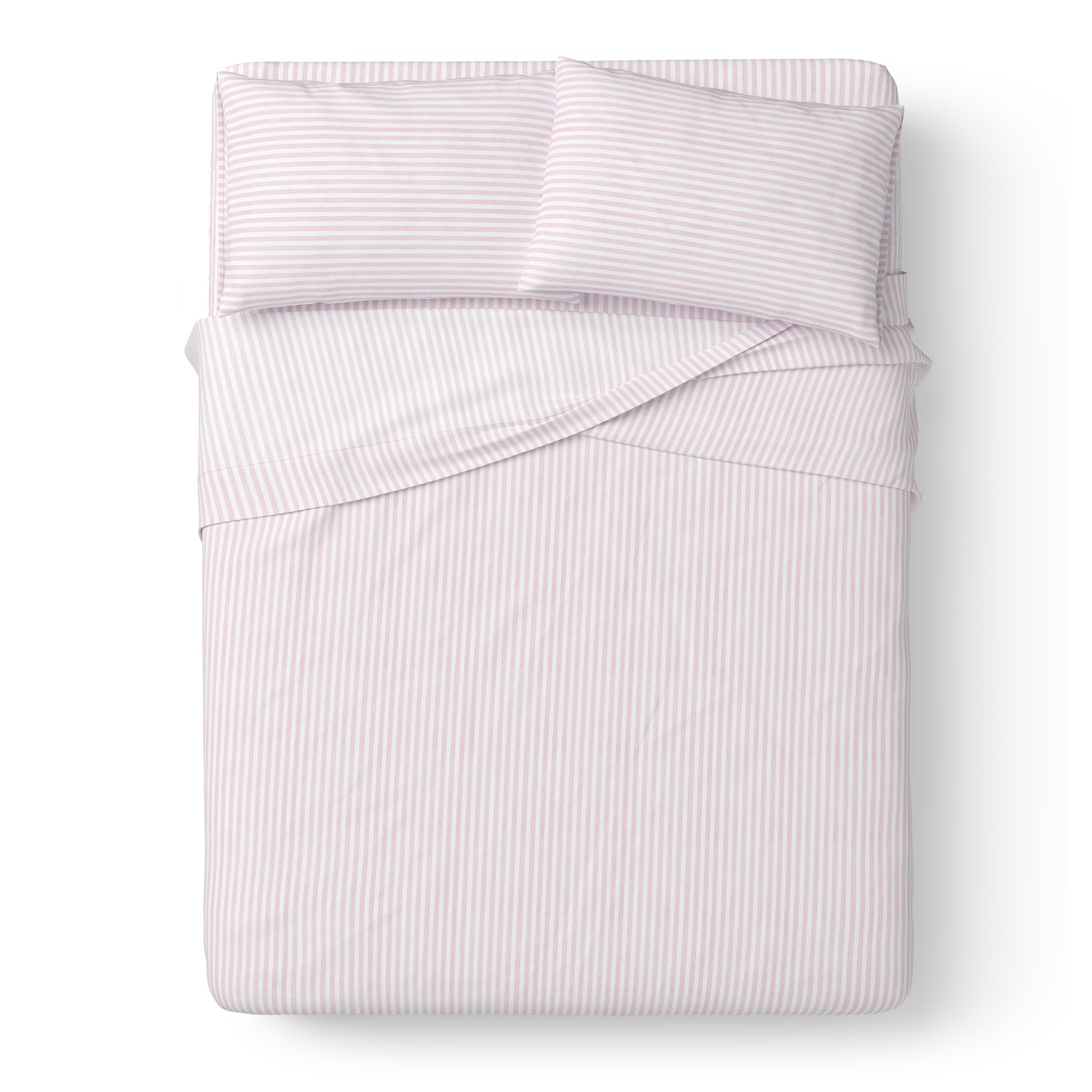Mainstays Kids 220TC Cotton Stripe Pink Double, 4 Piece Sheet Set