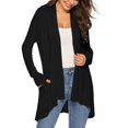 thumbnail image 4 of Cardigan à Manches Longues pour Femmes, Cardigan d'Automne à devant Ouvert avec Poches, Duster Décontracté, Chandail Cardigan Léger, 4 of 5