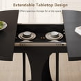 thumbnail image 4 of Virans 43.3"-59" Extendable Round Dining Table for 6-8,Kitchen Dining Table with Double Curved Base & Back Panel Buckle Top,Modern Circle Dinner Table for Kitchens,Dining Rooms,Living Rooms,Black, 4 of 9