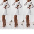 thumbnail image 3 of Women‘s Lace Bodycon Long Sleeve Summer Cocktail Evening Party Short Mini Dress, 3 of 6