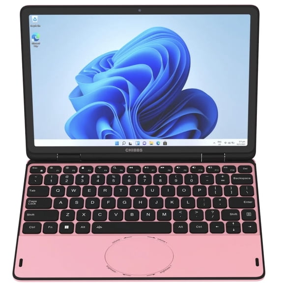 CHIBBS 11 "Inch YOGA360 Touch Screen with Facial Recognition Window 11 Laptop Computer powered by INTEL N100 quad core 8GB RAM +128GB ROM, HD Camera, Bluetooth, Wi-Fi, HDMI, 2x USB- PINK