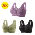 thumbnail image 3 of Bigersell Soutiens-Gorge à Fermeture Frontale pour Femmes Âgées 3 Pcs Soutien-Gorge de Sport Style R-68 Bonnets Souples Pack R-68-Violet, 3 of 6