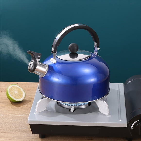 Stainless Steel Whistling Tea Kettle for Stovetop | Portable Red Teapot with Foldable Ergonomic Heat-Resistant Handle | Induction & Gas Compatible | 1x Kettle | Durable, Easy-To-Store Design
