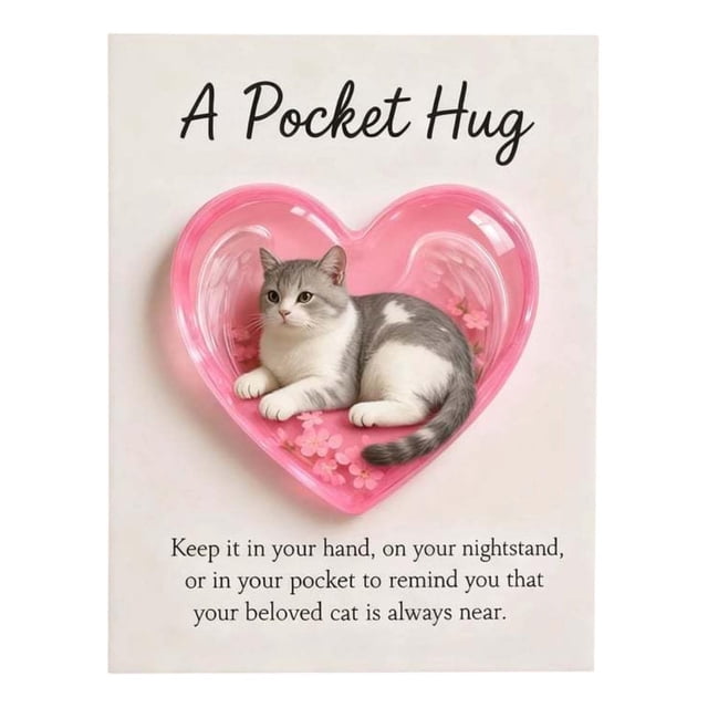 D Memorial Keepsake Pocket With Hugging Design Style D For Cherished Memories Pet Remembrance And Special Token Holder Acrylic Material