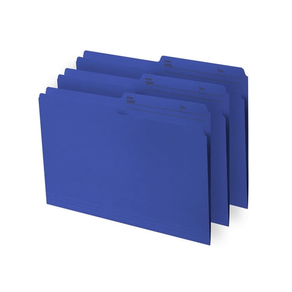 Continental Letter size File Folders. Navy colour, 12 count