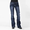 thumbnail image 2 of Pisexur Plus Size Jeans for Women, Relaxed Fit Straight Leg Jeans Curvy Bootcut Mid-Rise Stretch Button Straight Full Length Juniors Jeans, 2 of 6