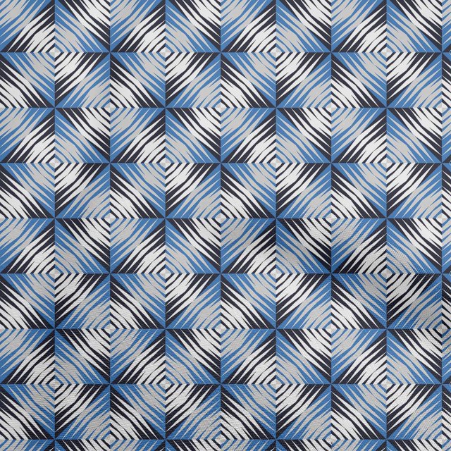oneOone Polyester Spandex Blue Fabric Moire Sewing Craft Projects Fabric Prints by Yard 56 Inch Wide