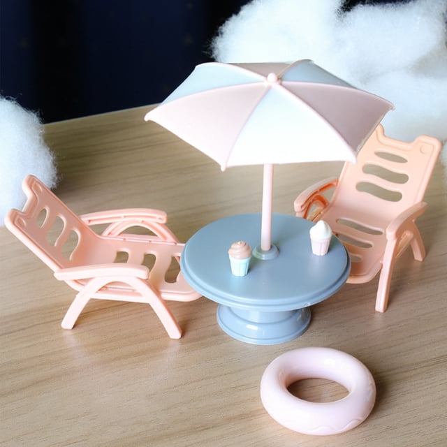 Ensemble de Meubles de Maison de Poupée Multicolore Cuisine Ensemble de Jeu Librairie Terrain de Jeu Réfrigérateur Miniature Accessoires de Scène de Jeu Jouets