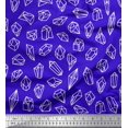 thumbnail image 1 of Soimoi Blue Cotton Duck Fabric Crystal Stone Geometric Print Fabric by the Yard 42 Inch Wide, 1 of 3