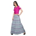 thumbnail image 2 of Moomaya Printed Two Piece Flared Skirt And Crop Top Rayon Ethnic Set For Girls, 2 of 6