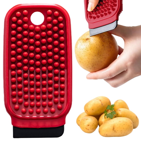 Brosse à Légumes Brosse à Récurer les Pommes de Terre Silicone Dure et Douce Côté Brosses de Nettoyage Multifonctionnelles pour Nettoyage Difficile