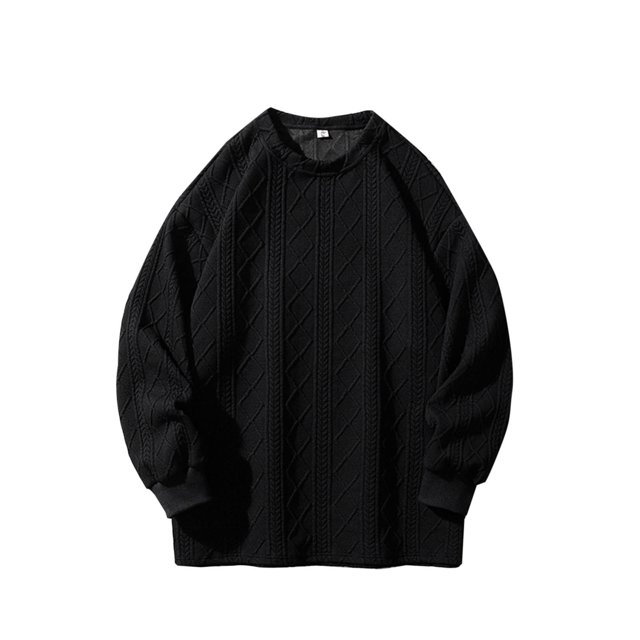 RXIRUCGD Man Solid Color Rhomboid Design Long Sleeve Hoodie, Black, Size: 3XL