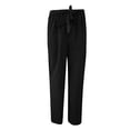 thumbnail image 3 of SHOPESSA Women Solid Color Cotton Linen Pants Sashes Straight Casual Long Pants Loose Fit Drawstring Trousers, 3 of 4