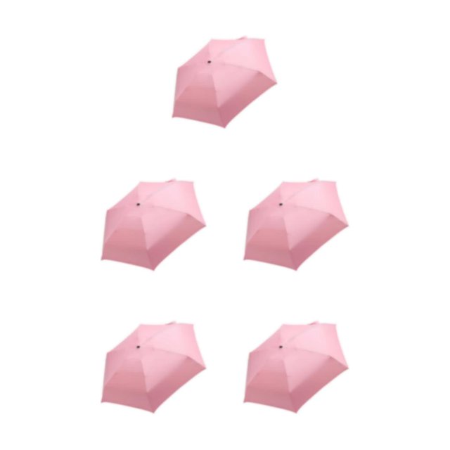 Decodeary Stay Dry In Style Rainproof Umbrellas With Breathable Fabric For Fashionable pink 5Set