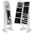 thumbnail image 1 of Topbuy Jewelry Armoire Cabinet with Adjustable Mirror and Lockable Design, White, 1 of 8
