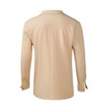 thumbnail image 2 of Birdeem Chemise Blouse Homme Unie Décontractée à Col Rabattu avec Poche et Boutons à Manches Longues, 2 of 8