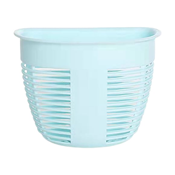 Wall Mounted Traceless Plastic Storage Basket Small Hanging Organizer for Dormitory Bedside or Kitchen