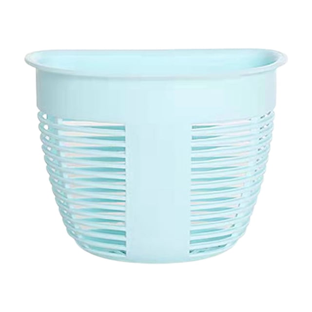 Wall Mounted Traceless Plastic Storage Basket Small Hanging Organizer for Dormitory Bedside or Kitchen