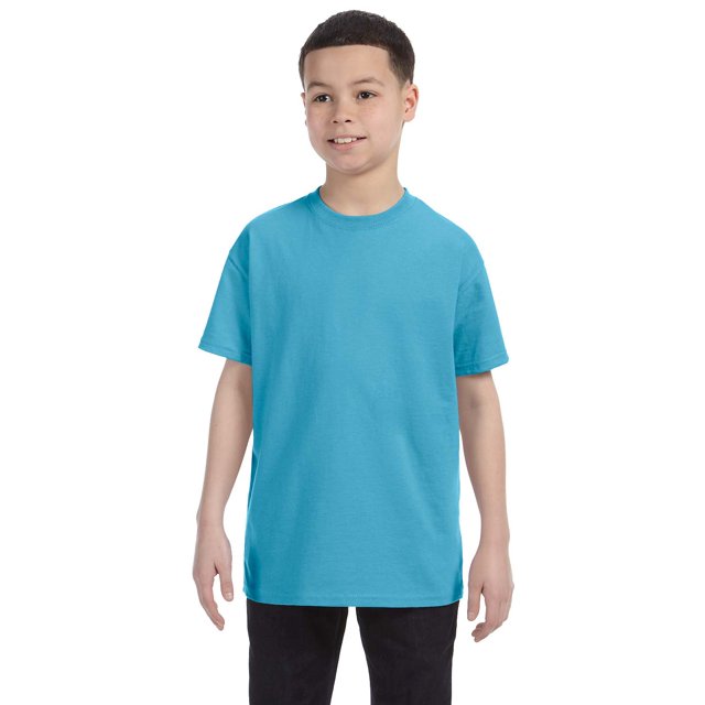 Jerzees Big Boy's Rib Collar Tear Away Label T-Shirt, Style 29B