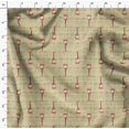 thumbnail image 4 of Soimoi Beige Heavy Satin Fabric Notes & Guitar Musical Instrument Fabric Prints By Yard 54 Inch Wide, 4 of 5