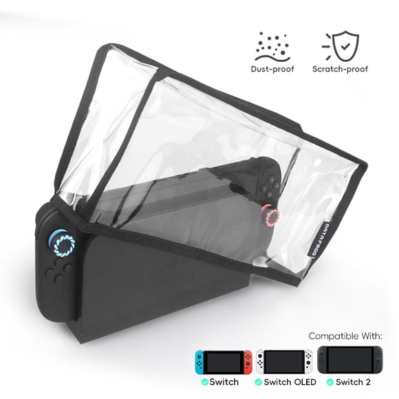 Housse Anti-Poussière Transparente pour Console Nintendo Switch 2 (NS2) et Station d'Accueil - Étui Transparent Anti-Rayures et Étanche, Bouclier Anti-Poussière pour Accessoires de Système de Jeu NS2