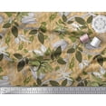 thumbnail image 3 of Soimoi Orange polyester Crepe Fabric Artistic Leaves Decor Fabric Printed Yard 42 Inch Wide, 3 of 5