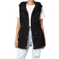 thumbnail image 1 of TheMogan Women's S~3X Drawstring Loose Fit Utility Vest Sleeveless Military Jacket, 1 of 7