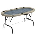 thumbnail image 1 of Soozier 70" Foldable Poker Table, 8 Player Blackjack Game Table, Blue, 1 of 10