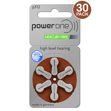 Power One Piles pour Aide Auditive Air en Zinc 312 Format (30 Piles)
