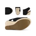 thumbnail image 2 of BLISSFUL STEP Sandales à Talon Compensé à Bride Arrière, Bout Ouvert, Plateforme Espadrille, pour Femmes, Noir 6, 2 of 5