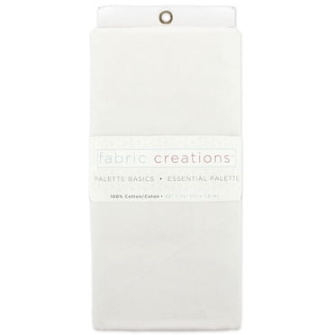 FABRIC CREATIONS 100% Cotton Solid Pre-Cut 1.83 m (2 yd) × 1.1 m (1.2 yd) White