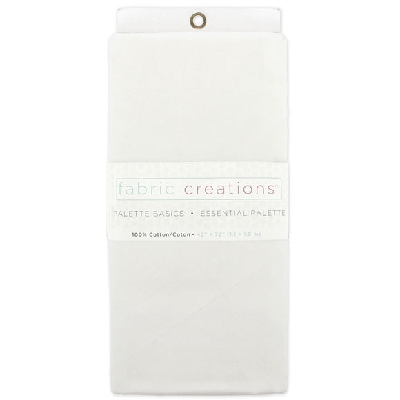 FABRIC CREATIONS 100% Cotton Solid Pre-Cut 1.83 m (2 yd) × 1.1 m (1.2 yd) White