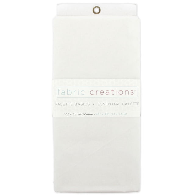 FABRIC CREATIONS 100 % coton Solid Pre-Cut 1.83 m (2 yd) × 1.1 m (1.2 yd) blanc