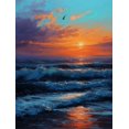thumbnail image 1 of Qisvanset Sunset Seagull Ocean Canvas Print 12x16 Inch Bedroom Art, 1 of 8