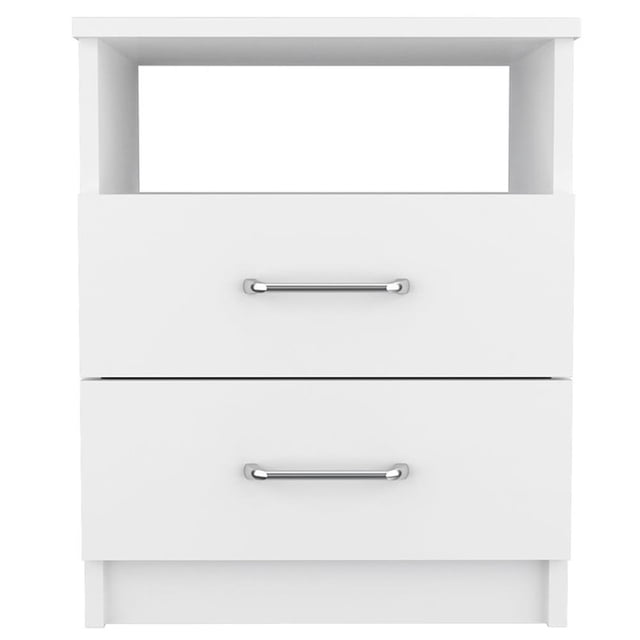TUHOME Napoles Night Stand - White Engineered Wood - For Bedroom