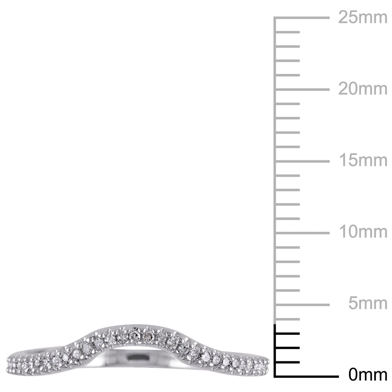 Bague de mariage courbée Miabella avec diamants 1/10 CT poids total en argent sterling