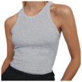 thumbnail image 1 of MIASHUI Women's Tops Sleeveless Full Length Ribbed Basic Tank Top Women Clothing,Grey,L, 1 of 6